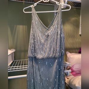 Adrianna Papell Gray/Silver Beaded Dress Size 8 - Worn once
